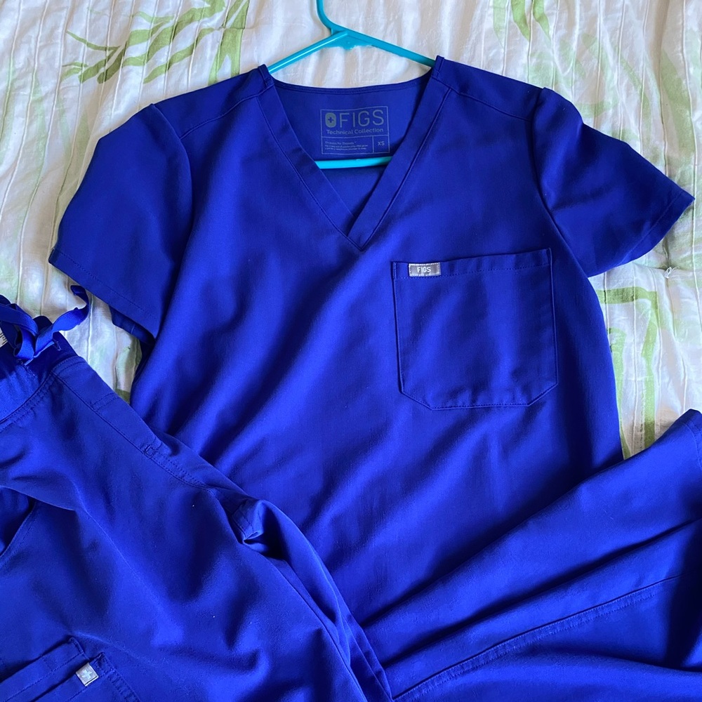 Figs Deep Royal Blue Scrub Set